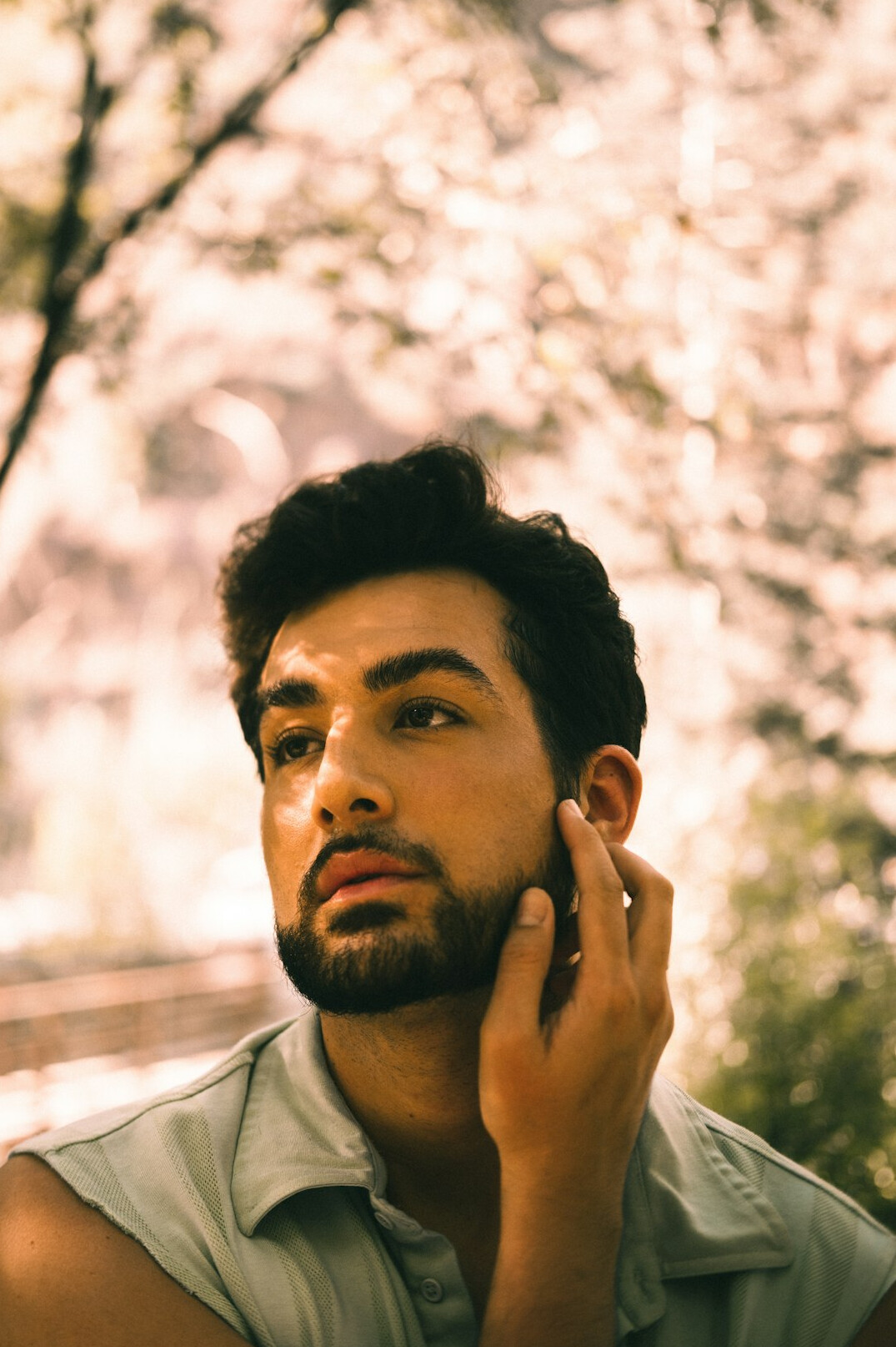 person listening attentively