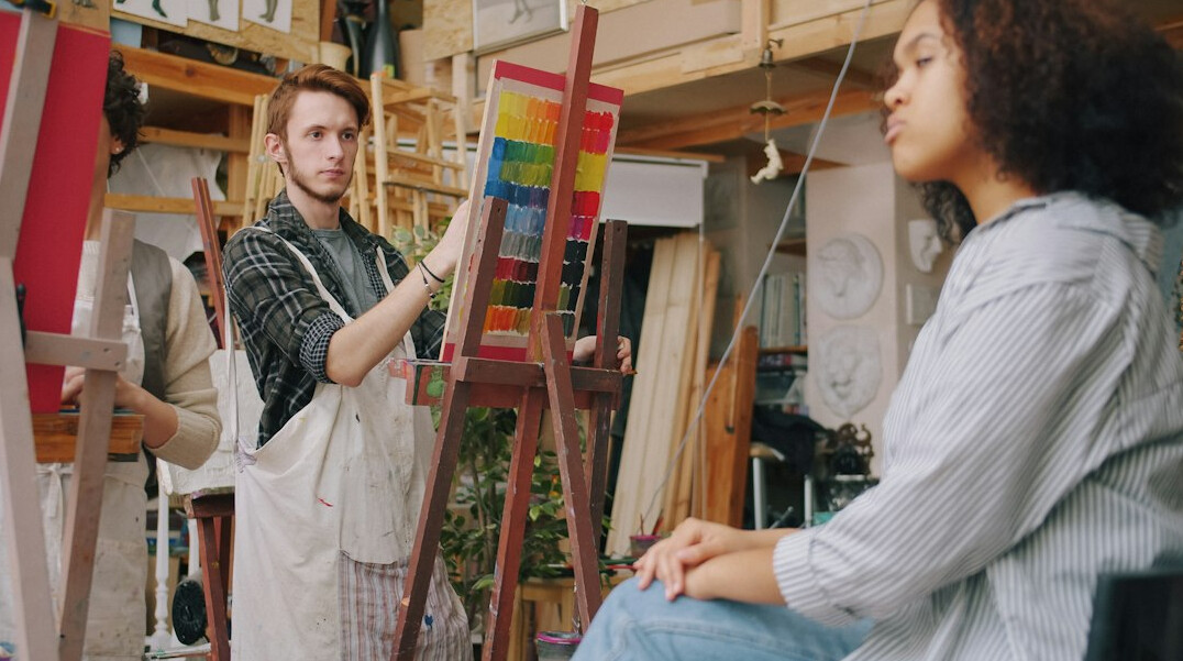 person speaking confidently in workshop
