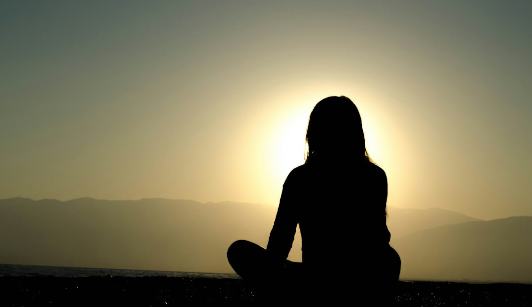 individual meditating